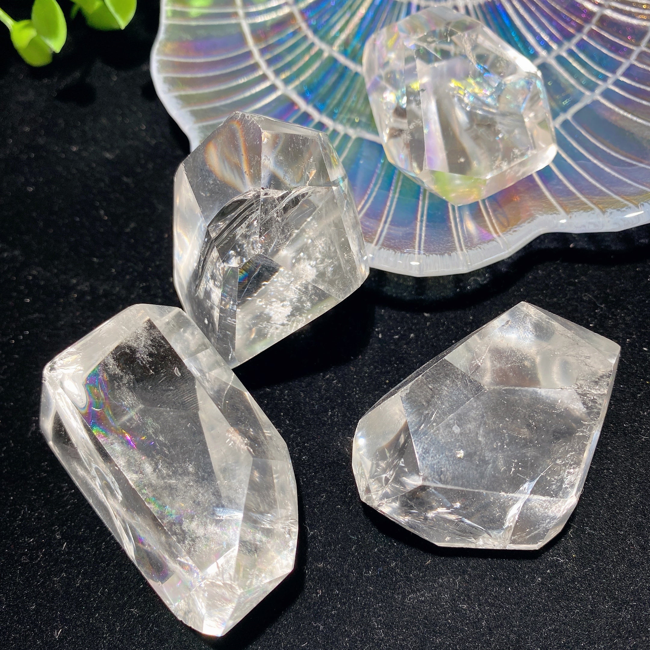 Rainbow Clear Quartz Chunks 1.5-2.0in Natural Raw Crystals
