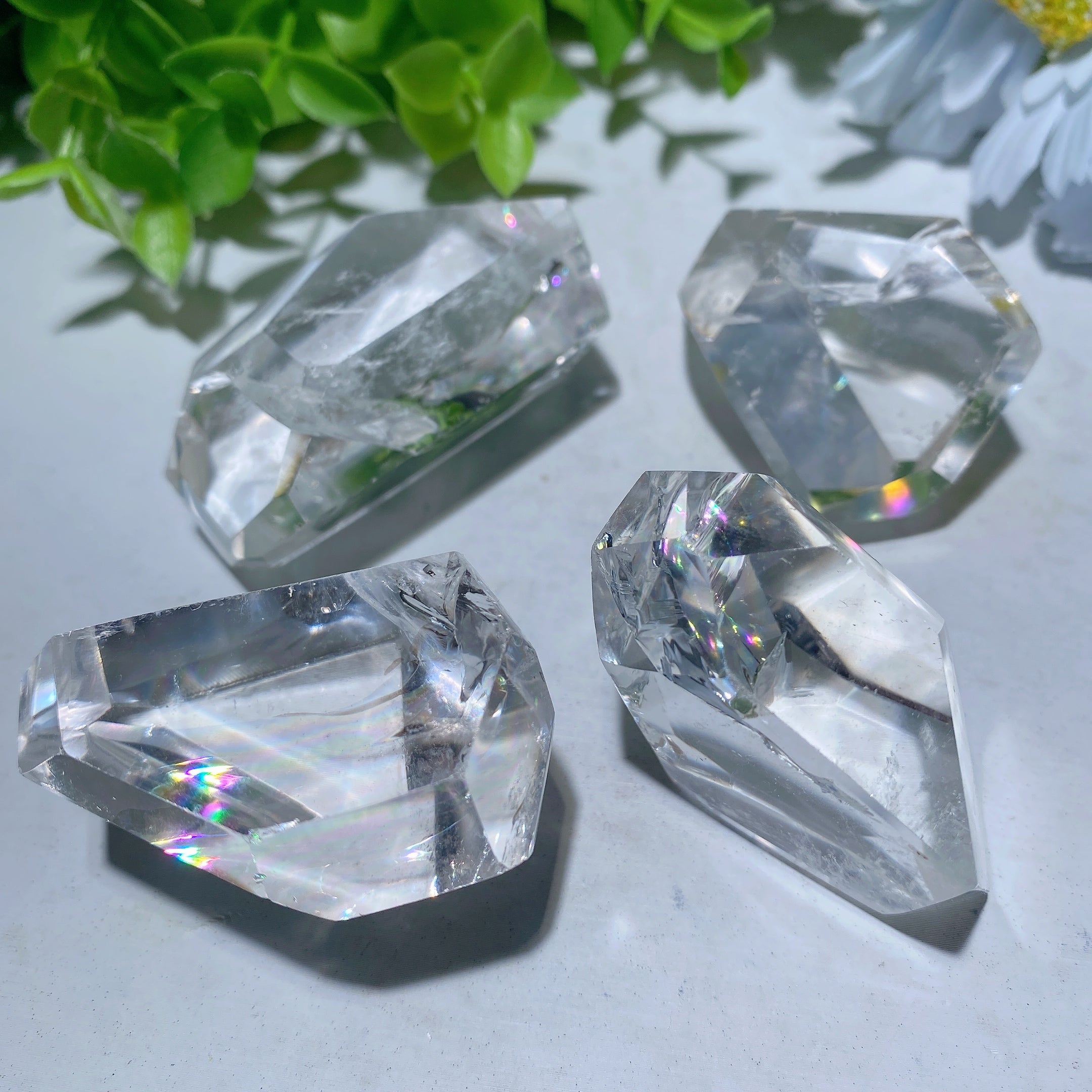 Rainbow Clear Quartz Chunks 1.5-2.0in Natural Raw Crystals