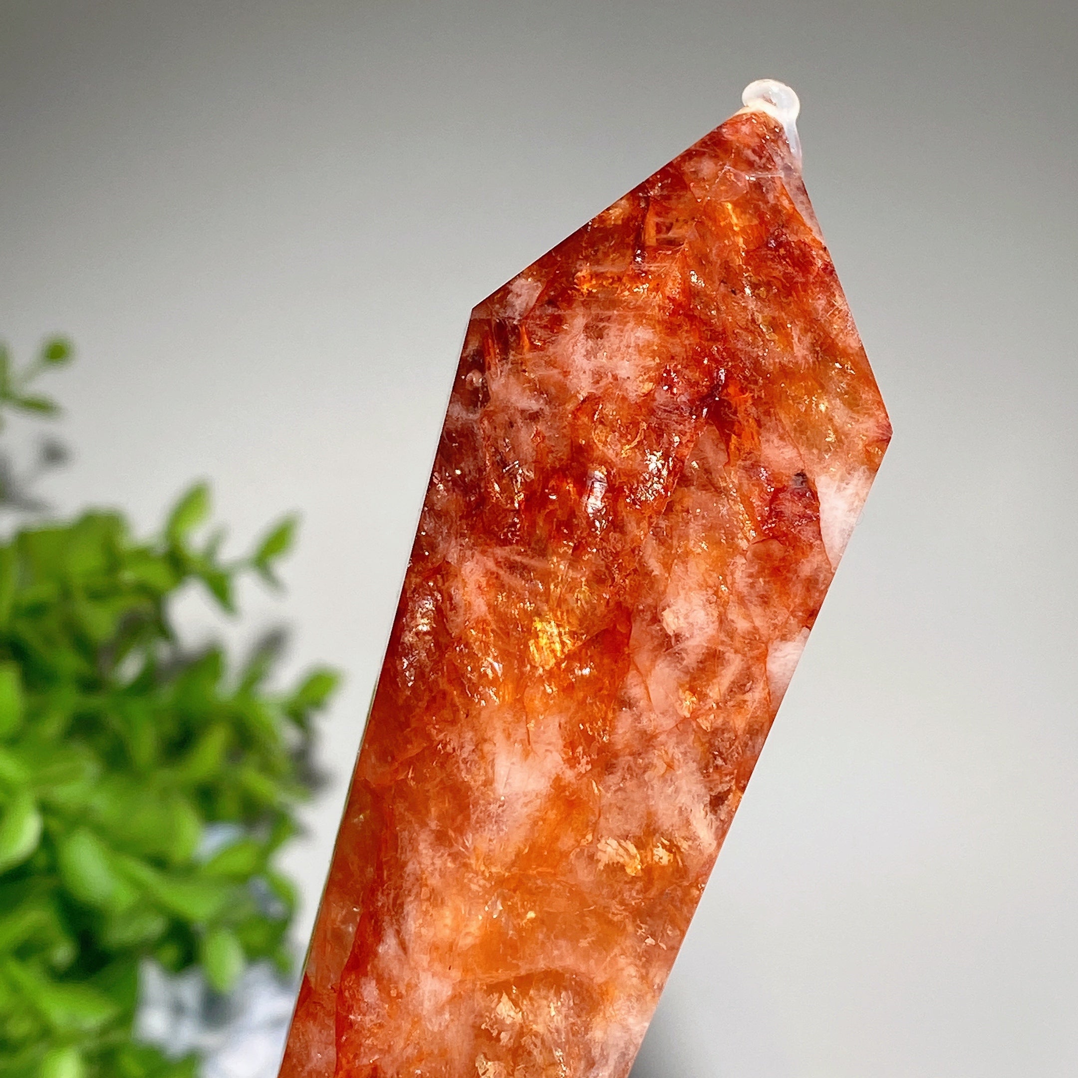 Rainbow Flashing Fire Quartz Crystal Wand 4.5-6.0 Inches Healing