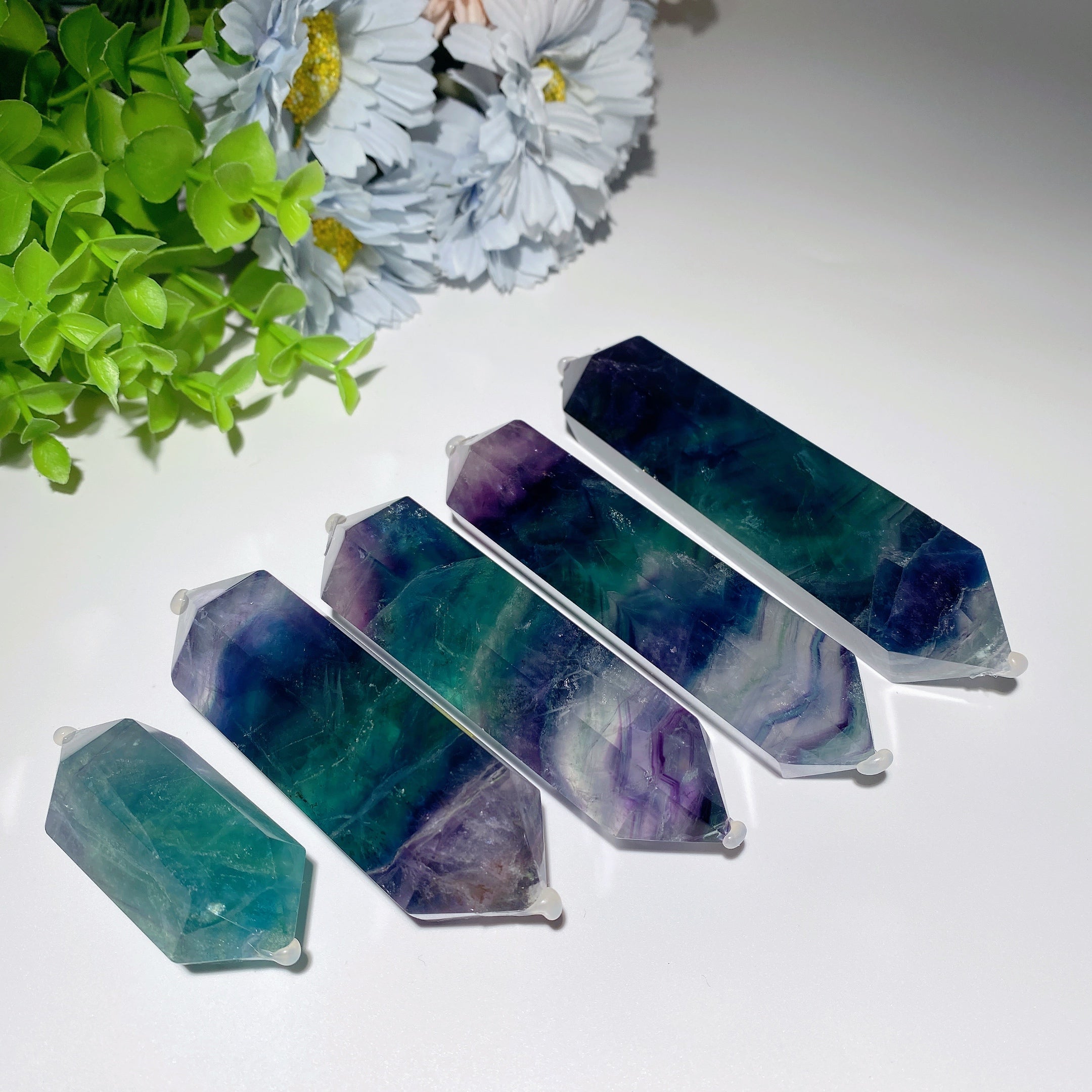 Rainbow Fluorite Double Terminated Crystal Point 2.3-5in Healing
