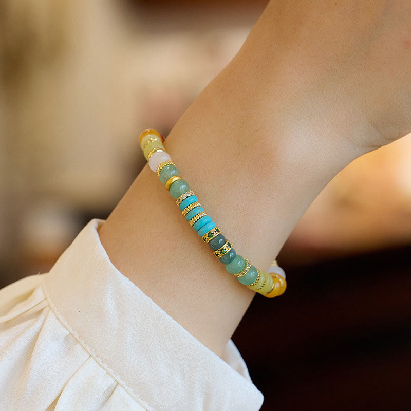 Rainbow Jade Agate Confidence Bracelet 6mm Healing Jewelry