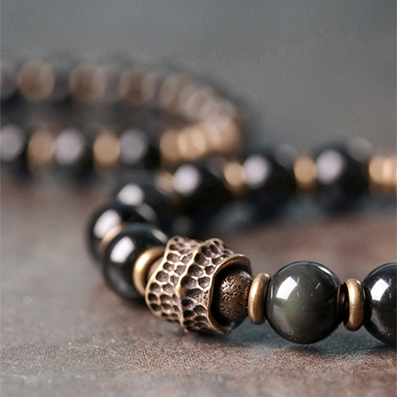 Rainbow Obsidian 10mm Healing Bracelet for Love & Balance