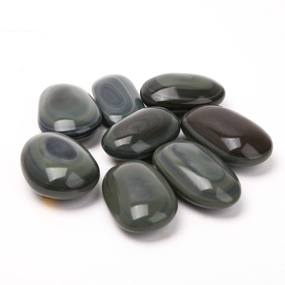 Rainbow Obsidian 2.8" Palm Stone for Energy Grounding