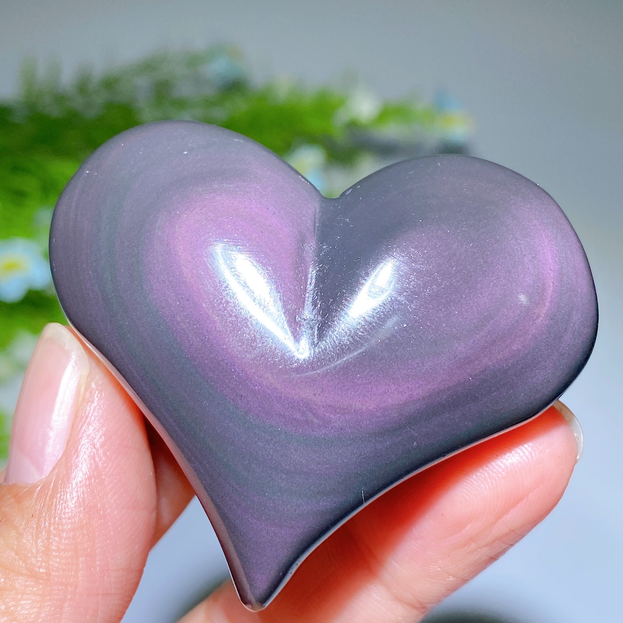 Rainbow Obsidian Heart Carving 1.8-2.7 Inch Crystal