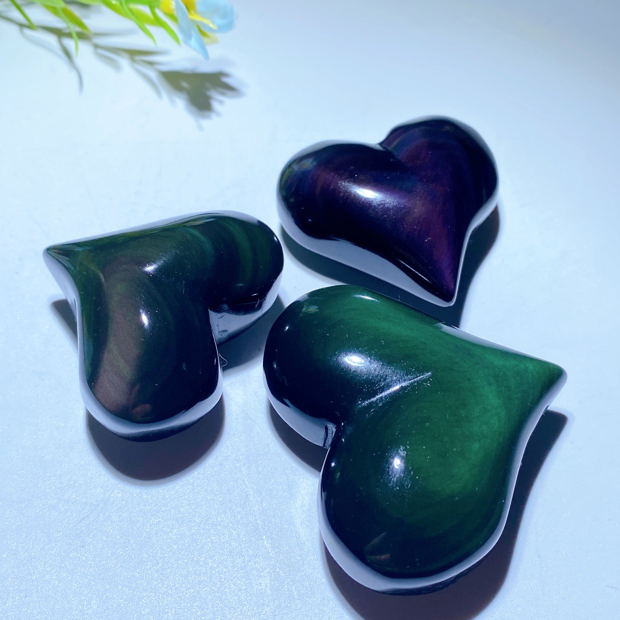 Rainbow Obsidian Heart Carving 1.8-2.7 Inch Crystal