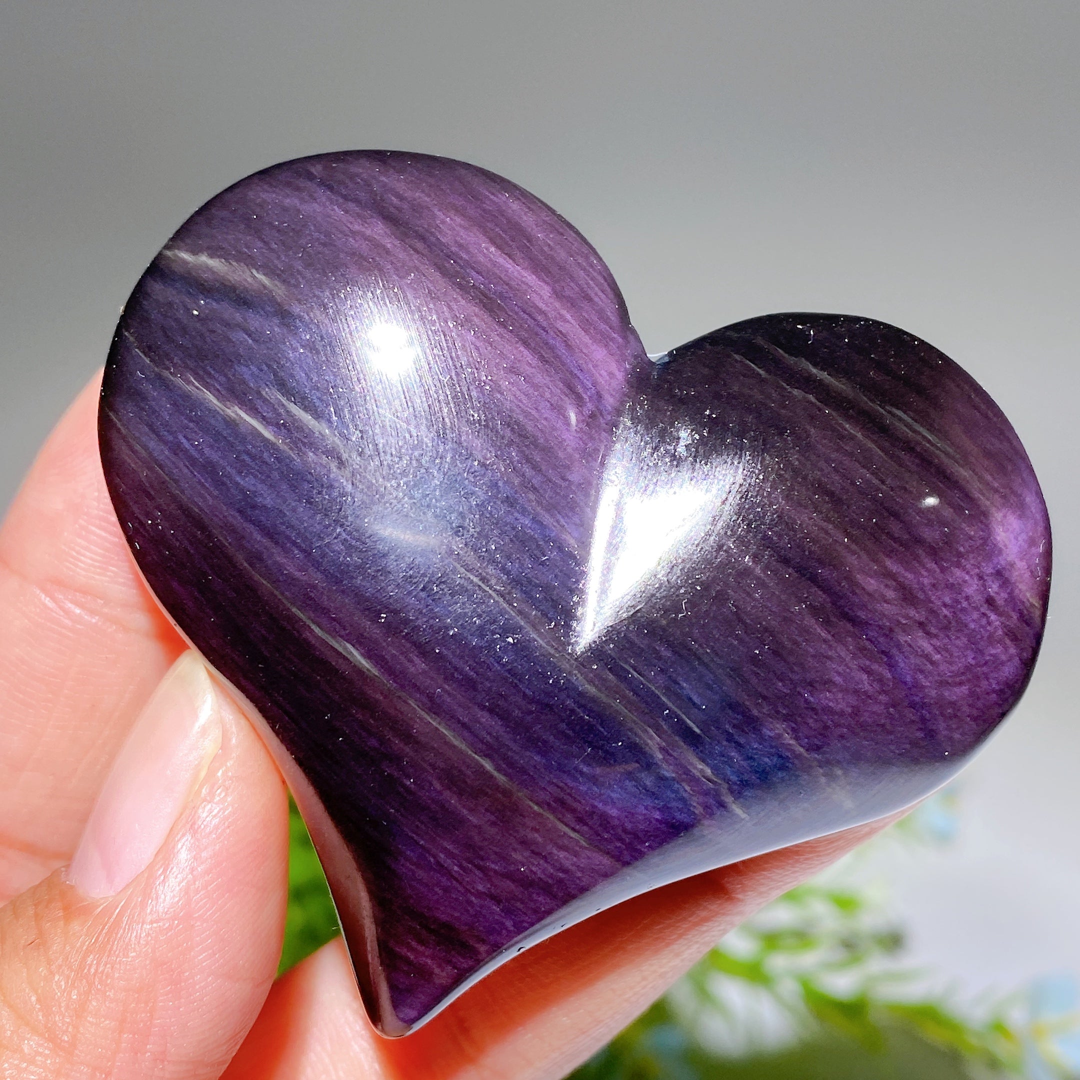 Rainbow Obsidian Heart Carving 1.8-2.7 Inch Crystal