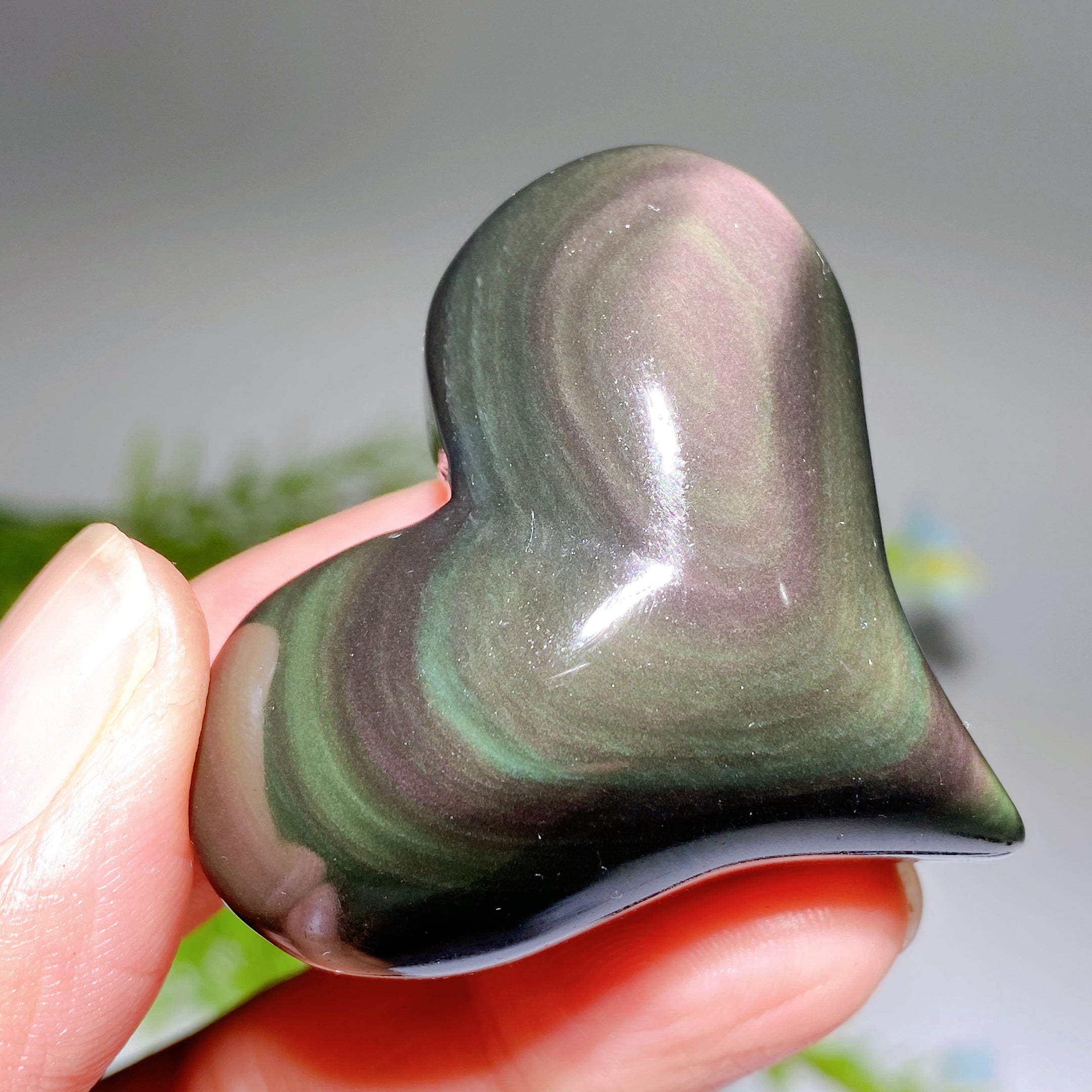 Rainbow Obsidian Heart Carving 1.8-2.7 Inch Crystal