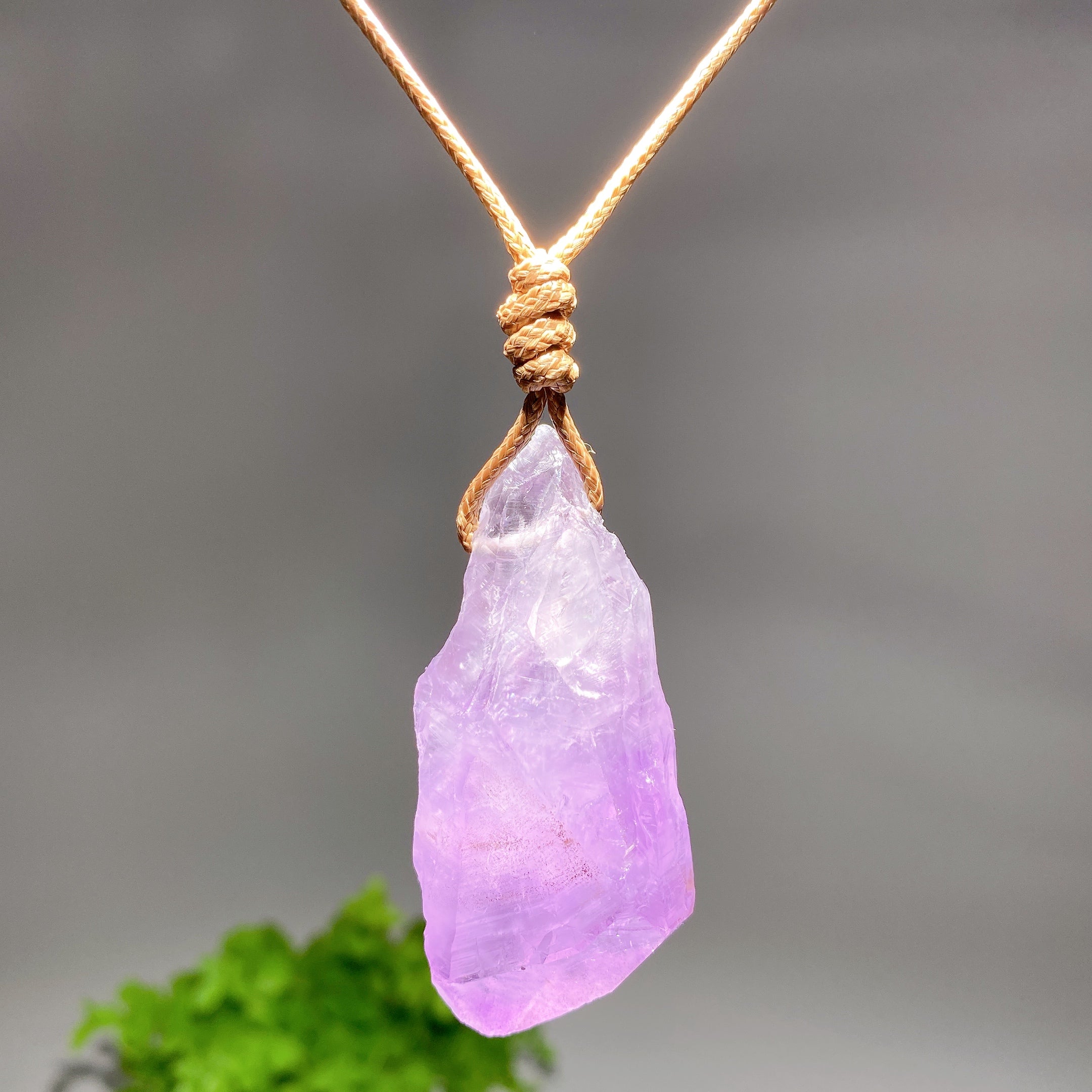 Raw Amethyst Necklace Crystal Healing 1.5-2.3 Inch