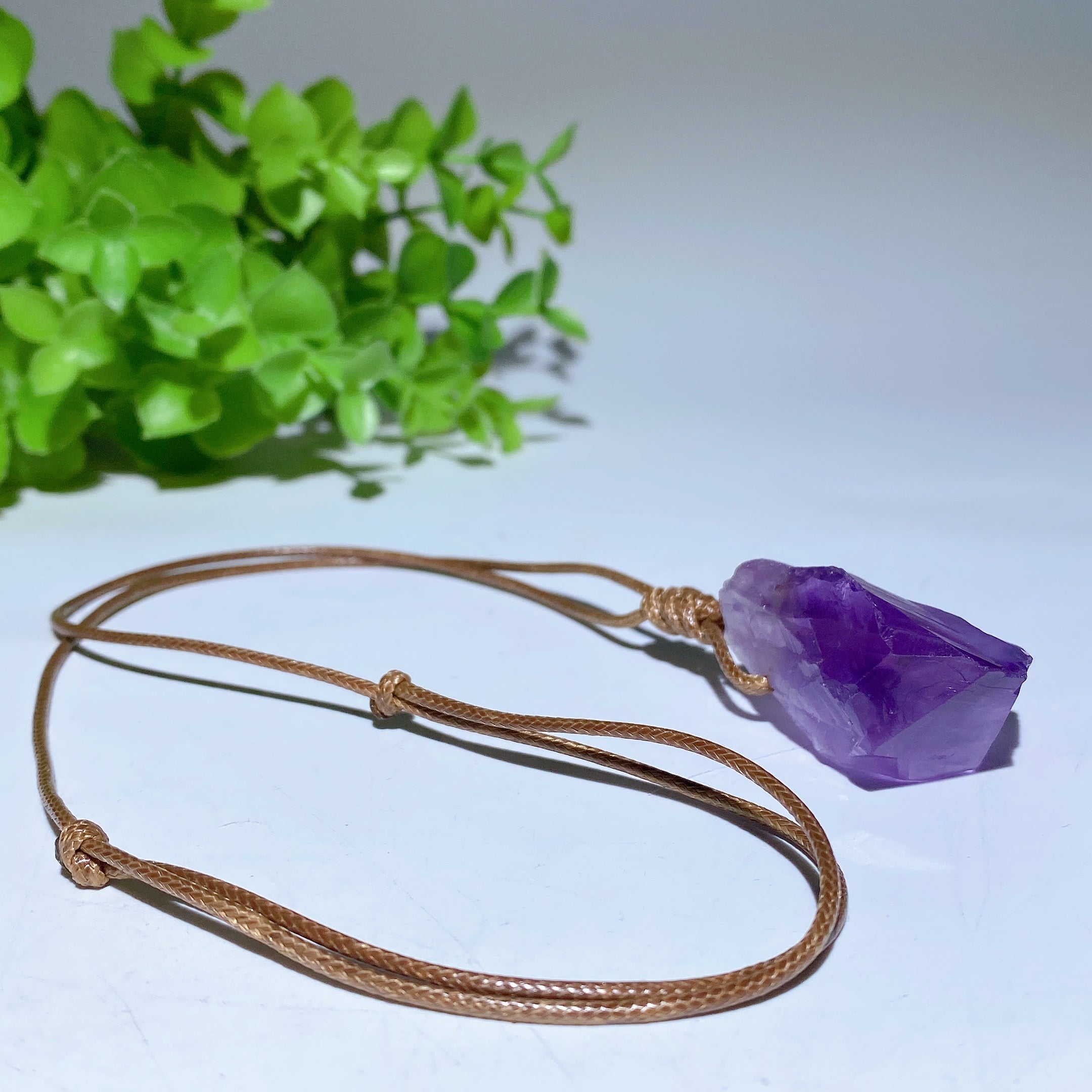 Raw Amethyst Necklace Crystal Healing 1.5-2.3 Inch