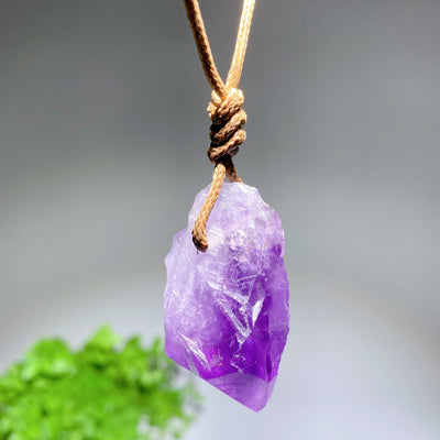 Raw Amethyst Necklace Crystal Healing 1.5-2.3 Inch