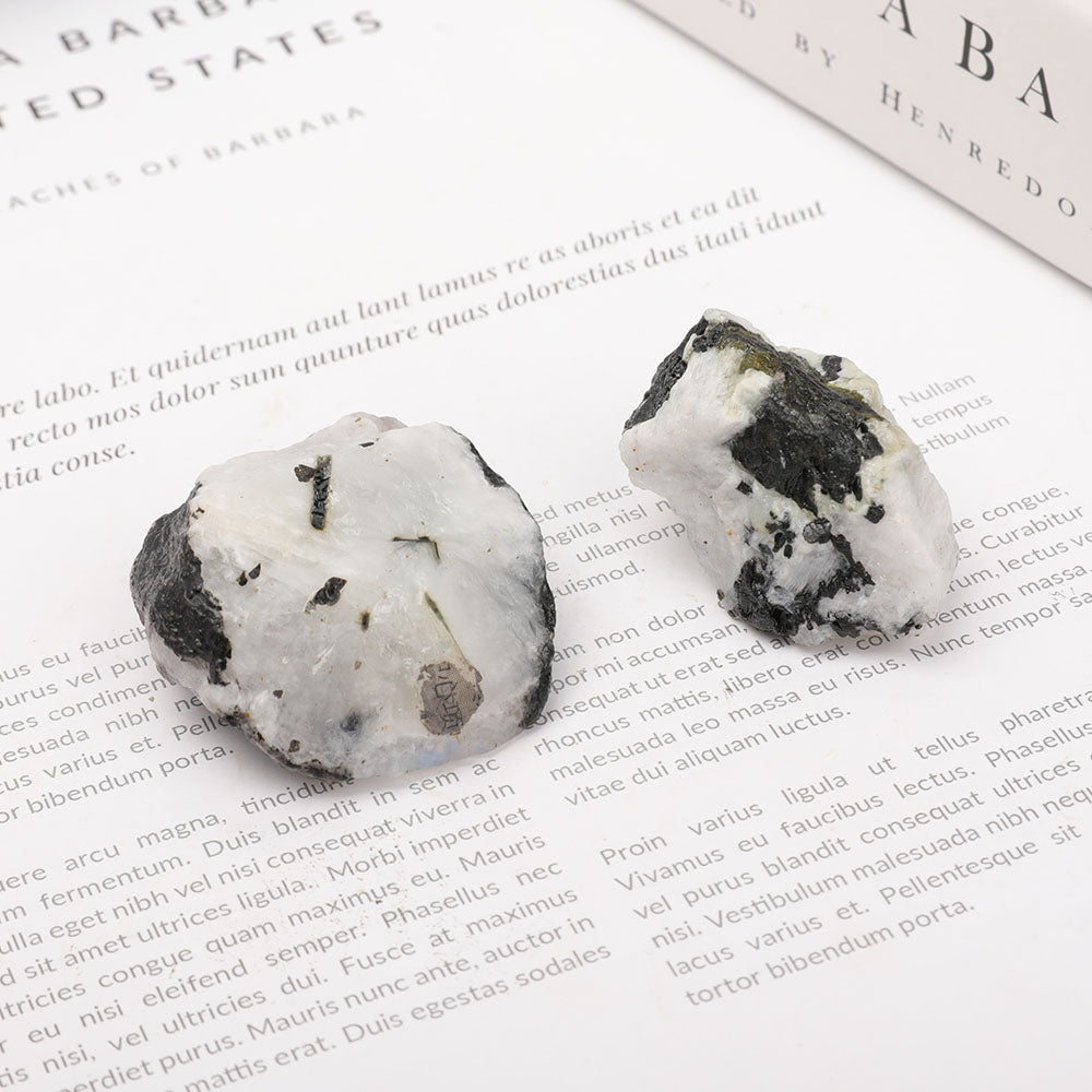 Raw Black Moonstone Chunks 1.8 Inch Rough Crystals
