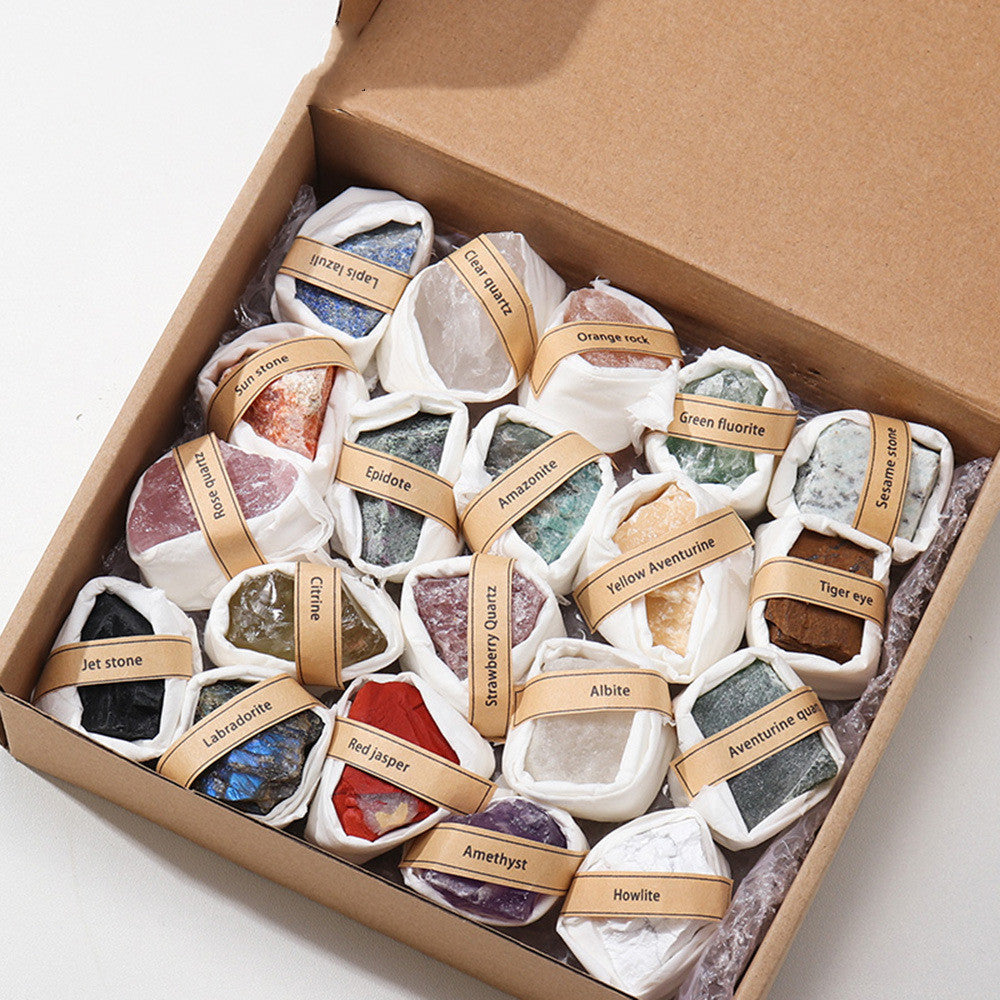 Raw Crystals Specimen Box with 20 Pieces 4-5cm Raw Stones