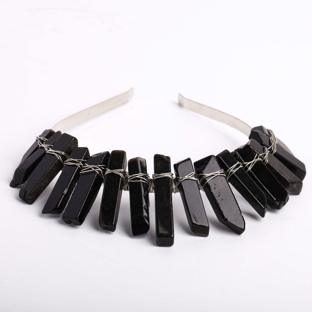 Raw Quartz Aura Crystal Crown - Handmade 10cm Headband
