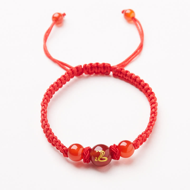 Red Agate Chinese Zodiac Protection Luck Bracelet
