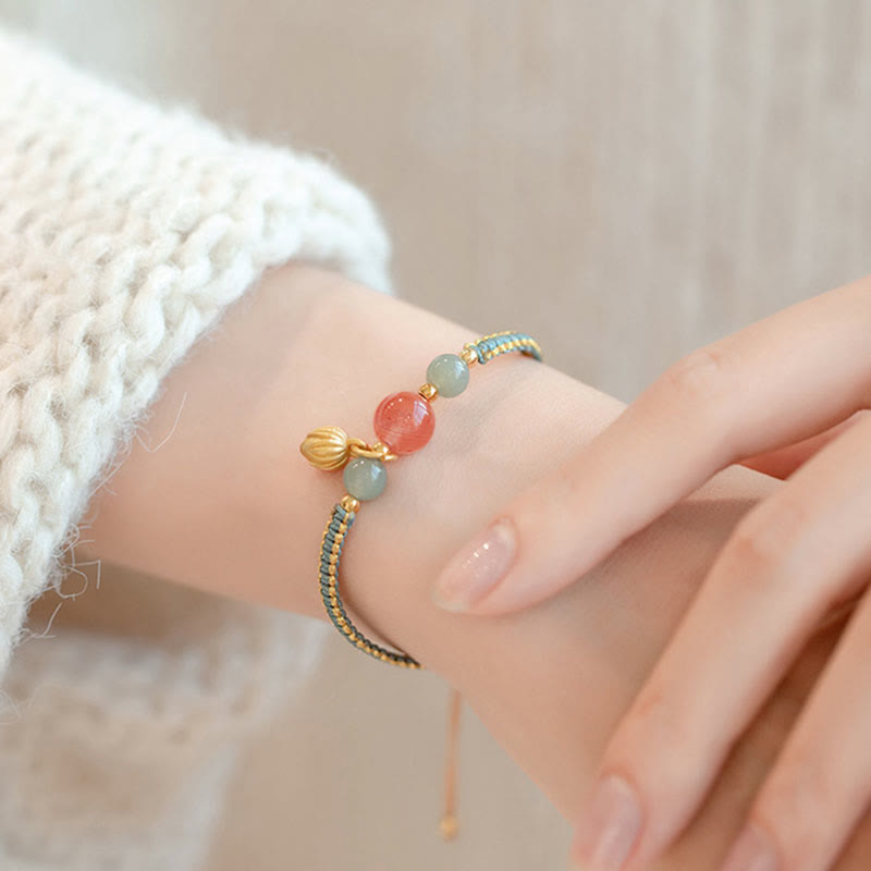 Red Agate Jade Lotus Confidence Bracelet