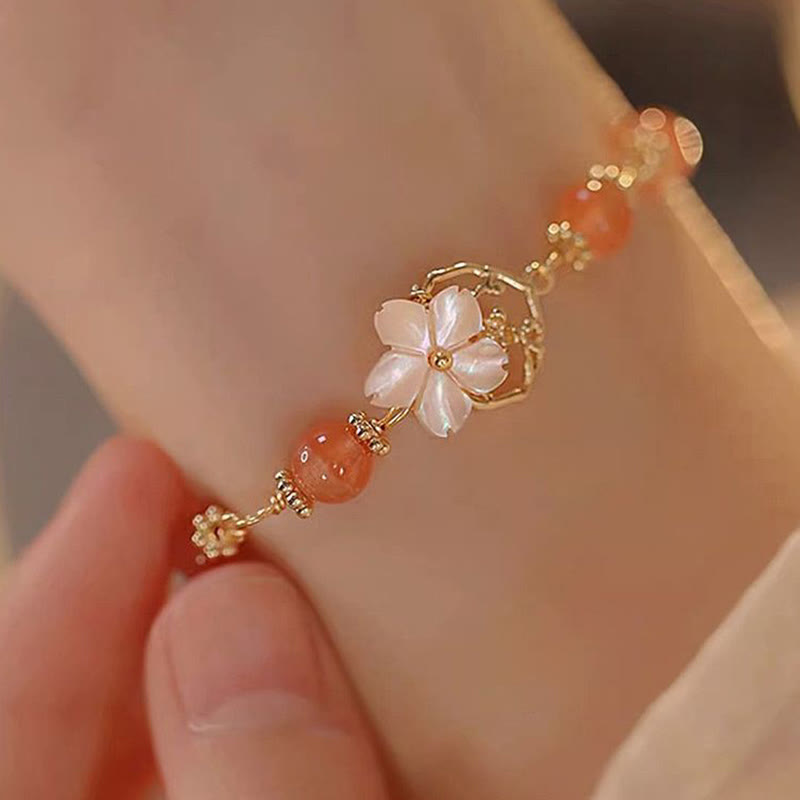 Red Agate Tridacna Confidence Bracelet for Calm Strength