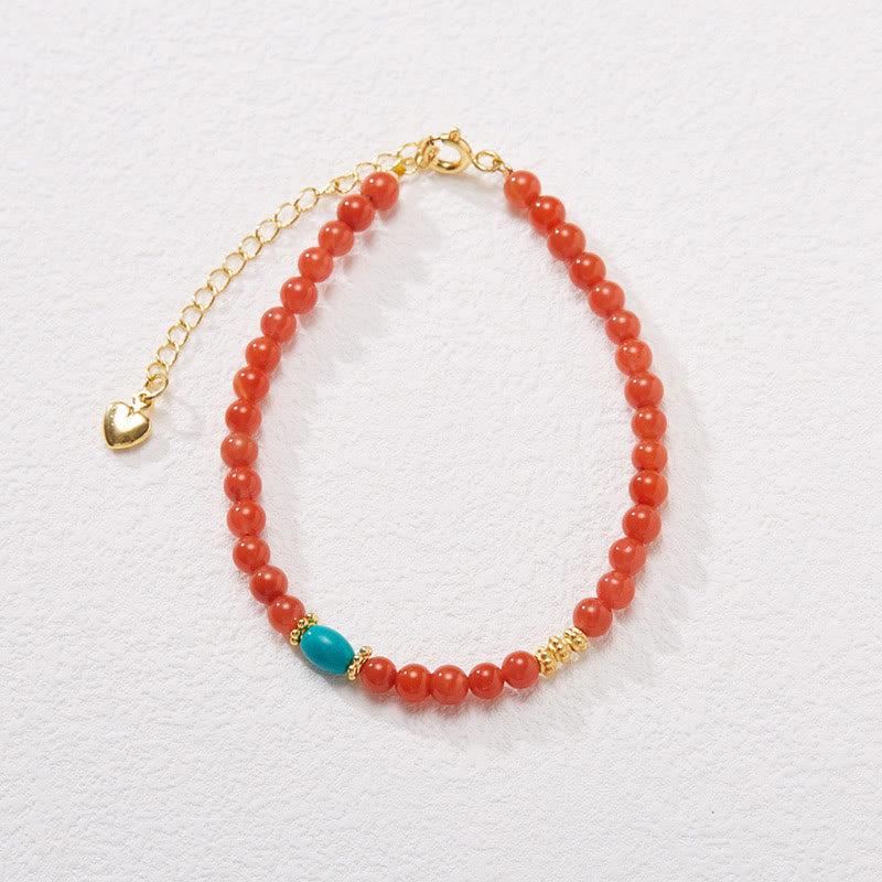 Red Agate Turquoise Confidence Jewelry Set | Sterling Silver Gold