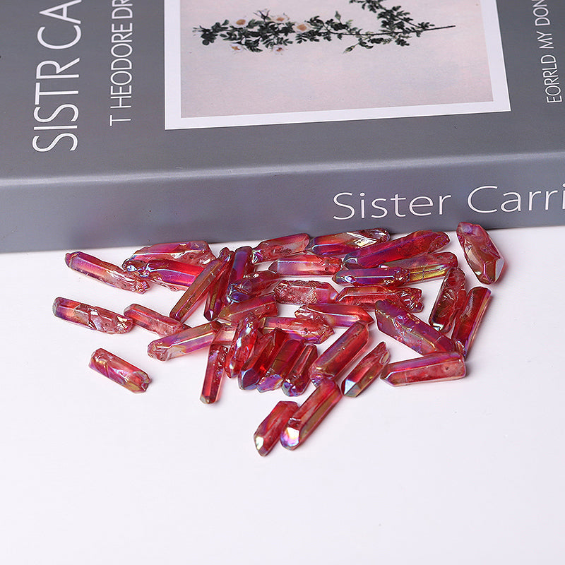 Red Aura Angel Crystal Points 1.2-1.7 inch Healing Quartz