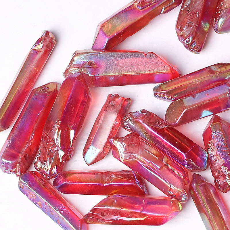 Red Aura Angel Crystal Points 1.2-1.7 inch Healing Quartz
