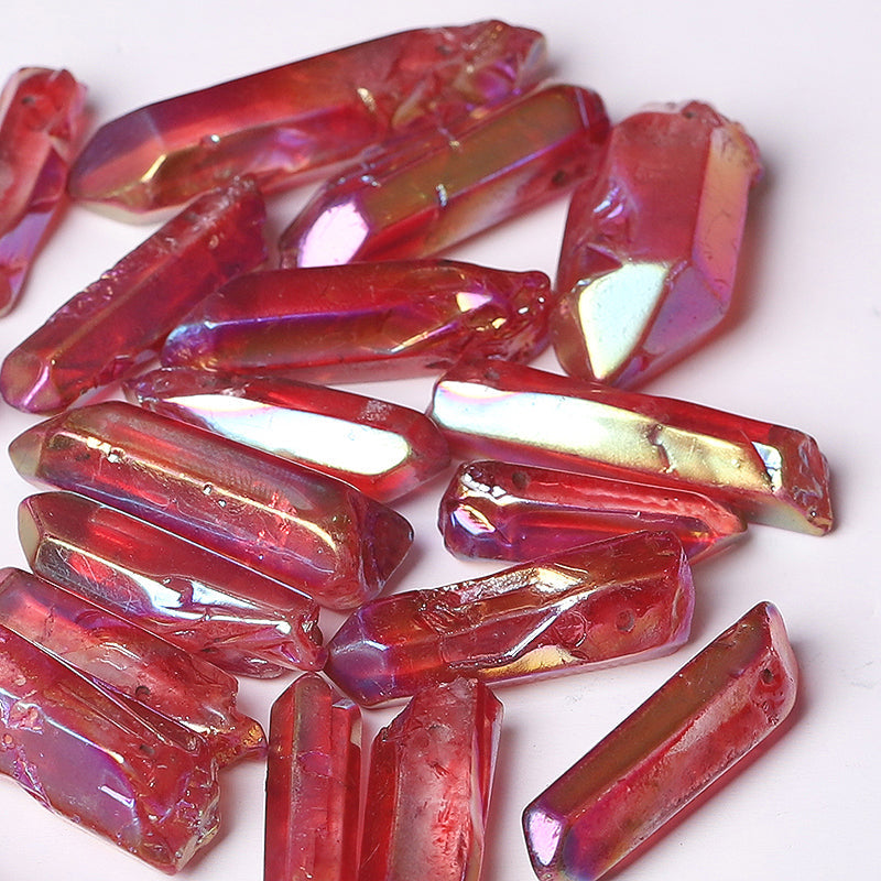 Red Aura Angel Crystal Points 1.2-1.7 inch Healing Quartz