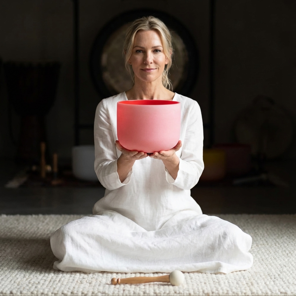 Red C Note Root Chakra Crystal Singing Bowl