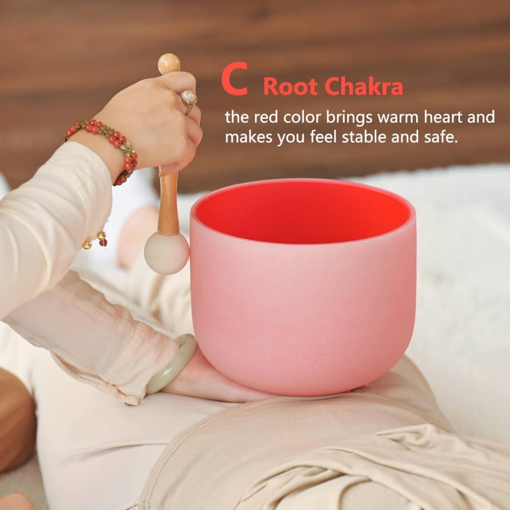 Red Color C Note Root Chakra Crystal Singing Bowl - color bowl - On sale