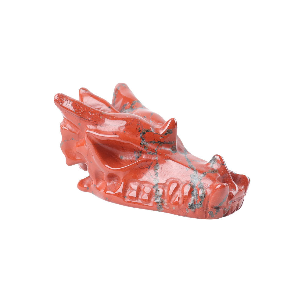Red Jasper Dragon Head Carving 2.5 Inch Crystal Figurine