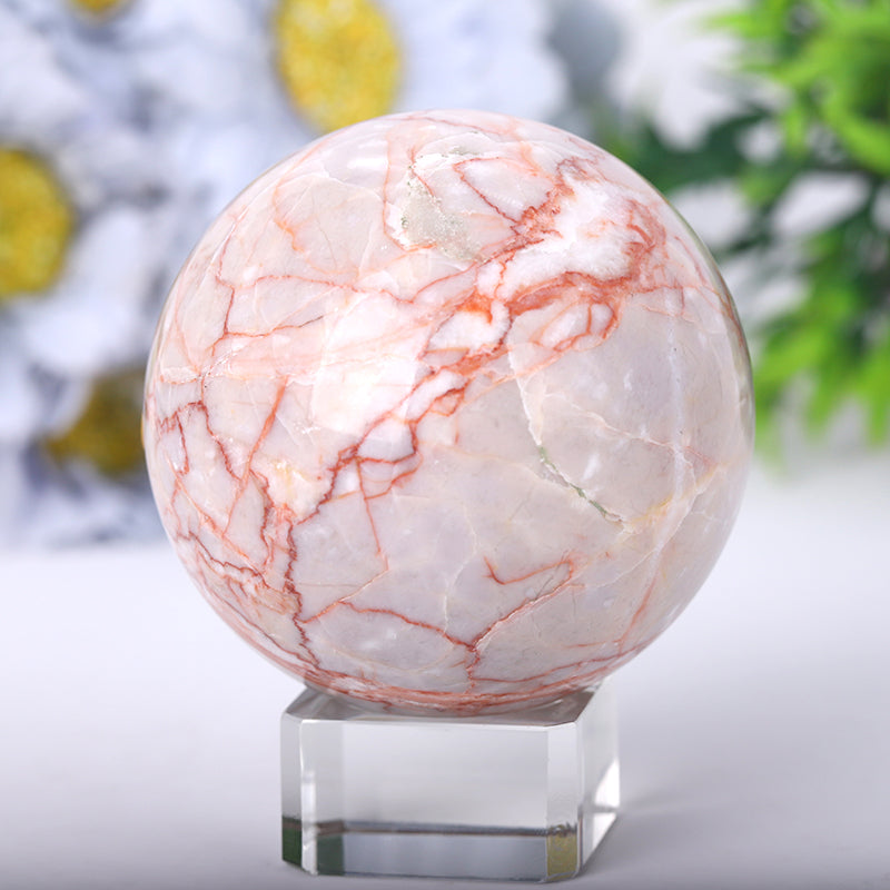 Red Line Polished Crystal Sphere 2.5-4.5 inches