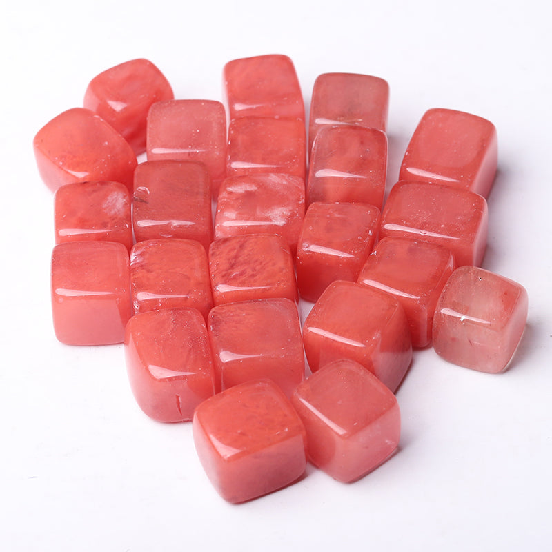 Red Melting Crystal Cubes 0.7-1 in Glossy Finish