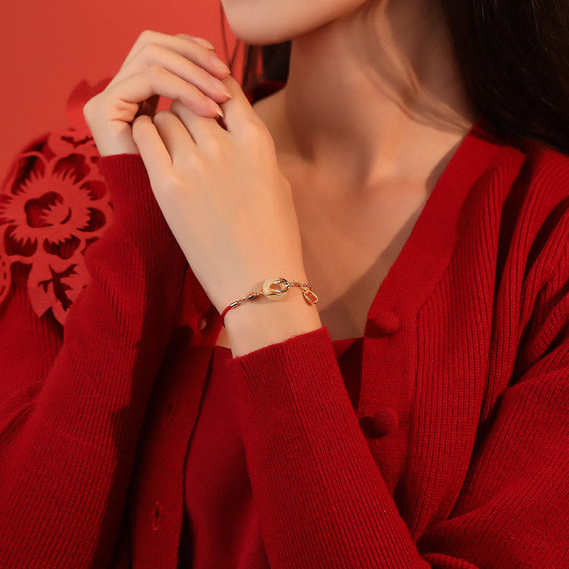 Red String 925 Sterling Silver Koi Fish Bracelet for Luck 13-17cm