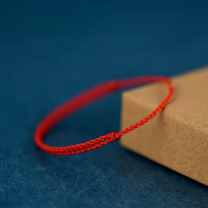 Red String Bracelet with Lucky Golden Beads | Protection & Luck