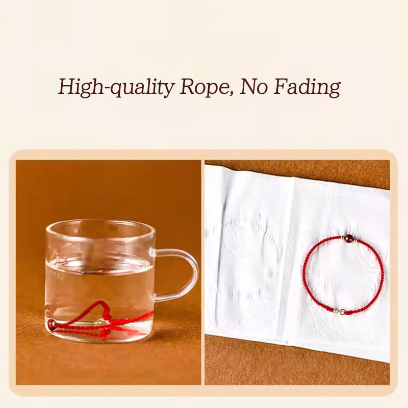 Red String Bracelet with Lucky Golden Beads | Protection & Luck