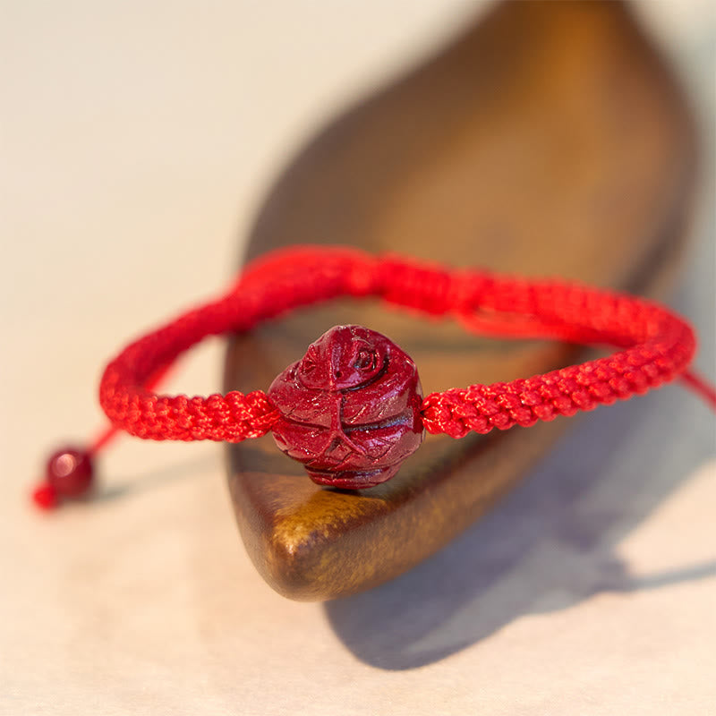 Red String Chinese Zodiac Cinnabar Bracelet for Protection