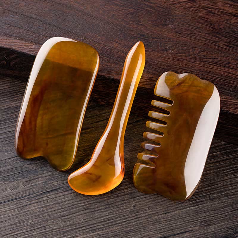Resin Gua Sha Tool Set for Facial & Whole Body Massage