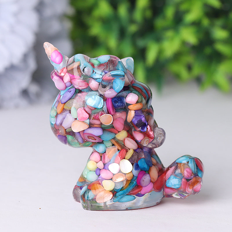 Resin Unicorn Crystal Carvings 2.5-3 Inch Healing Figurines