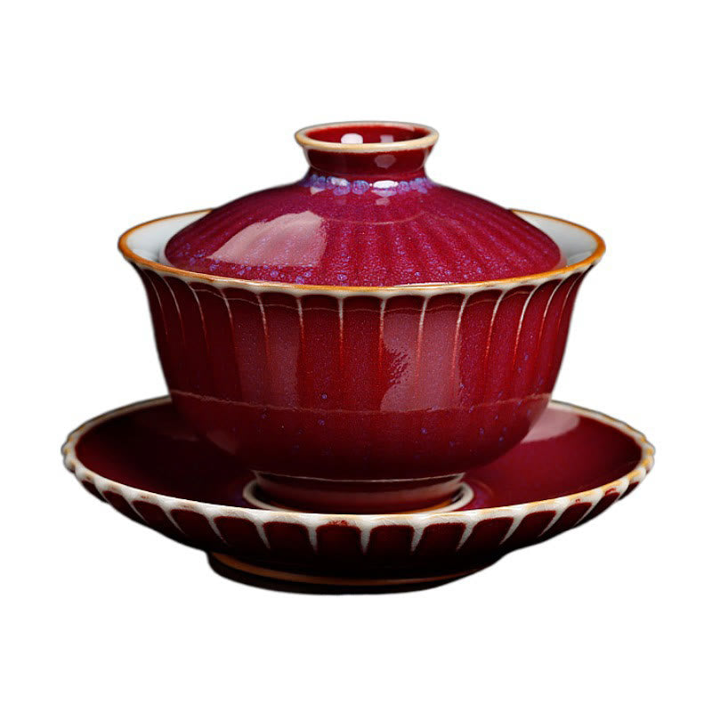 Retro Glaze Kiln Change Ceramic Gaiwan Tea Cup 150ml