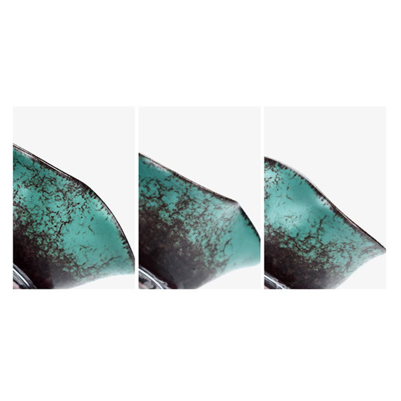 Retro Green Glaze Ceramic Gaiwan Tea Cup 180ml Set