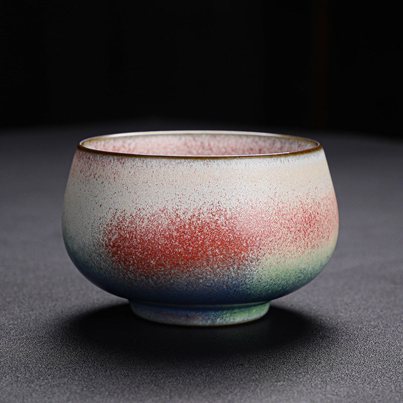 Retro Red Gradient Kiln Ceramic Tea Cup 160ml