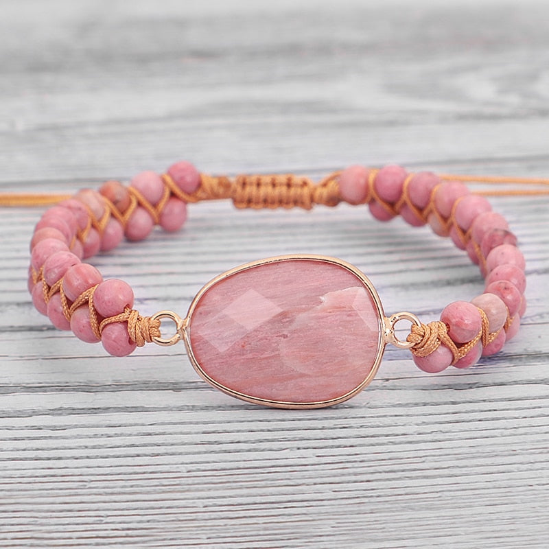 Rhodochrosite Heart Healing Bracelet