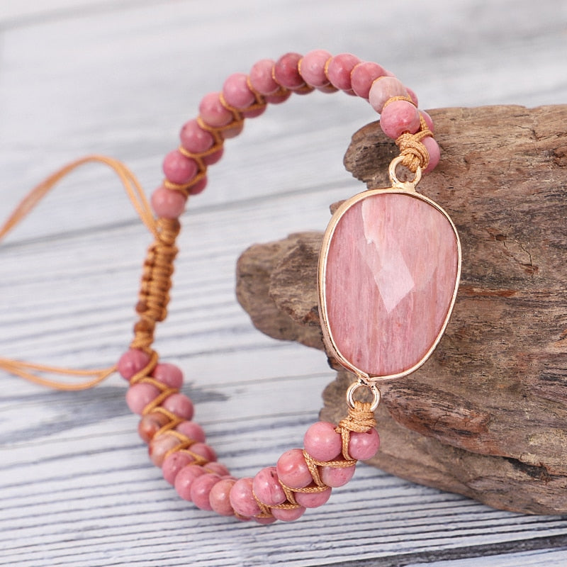 Rhodochrosite Heart Healing Bracelet