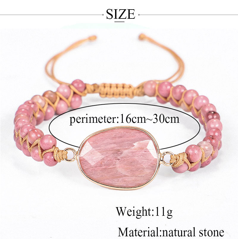 Rhodochrosite Heart Healing Bracelet