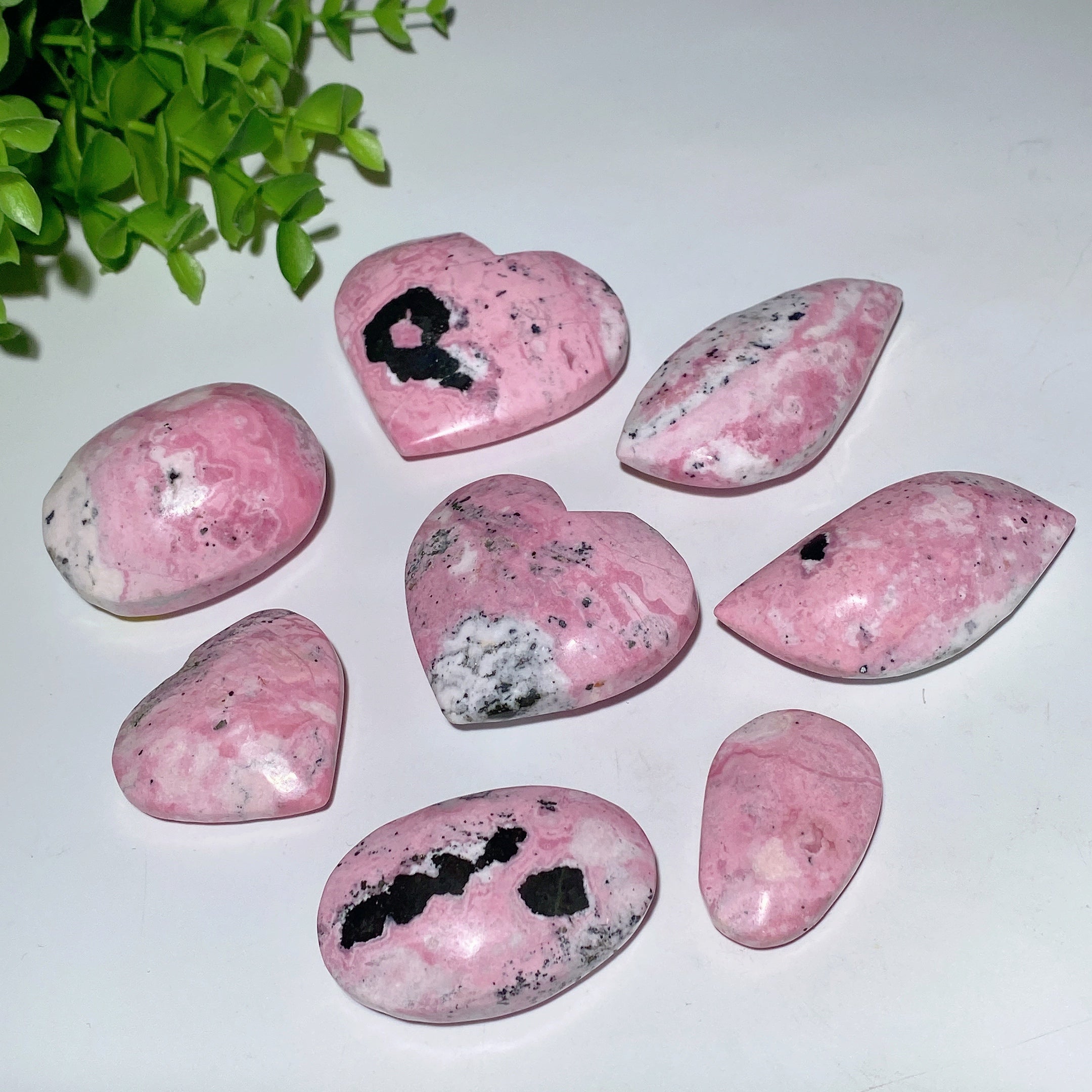 Rhodochrosite Heart Palm Stone 1.5-2.8 inch Healing Crystal