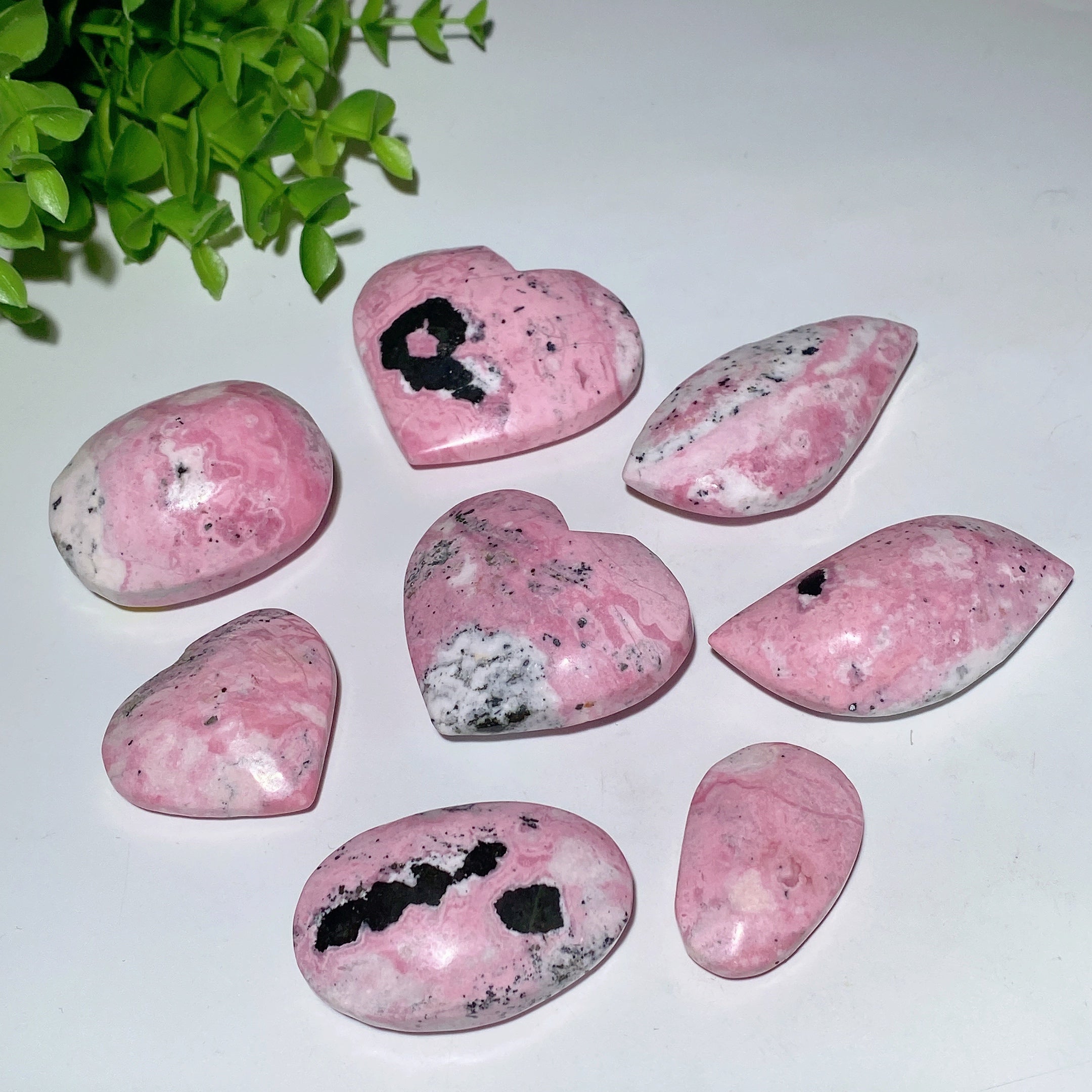 Rhodochrosite Heart Palm Stone 1.5-2.8 inch Healing Crystal