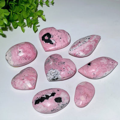Rhodochrosite Heart Palm Stone 1.5-2.8 inch Healing Crystal