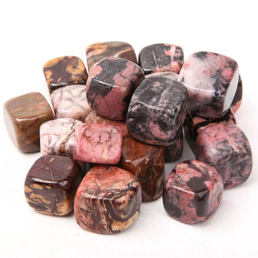 Rhodonite Crystal Cubes Bag 1.5-2cm Polished Stones