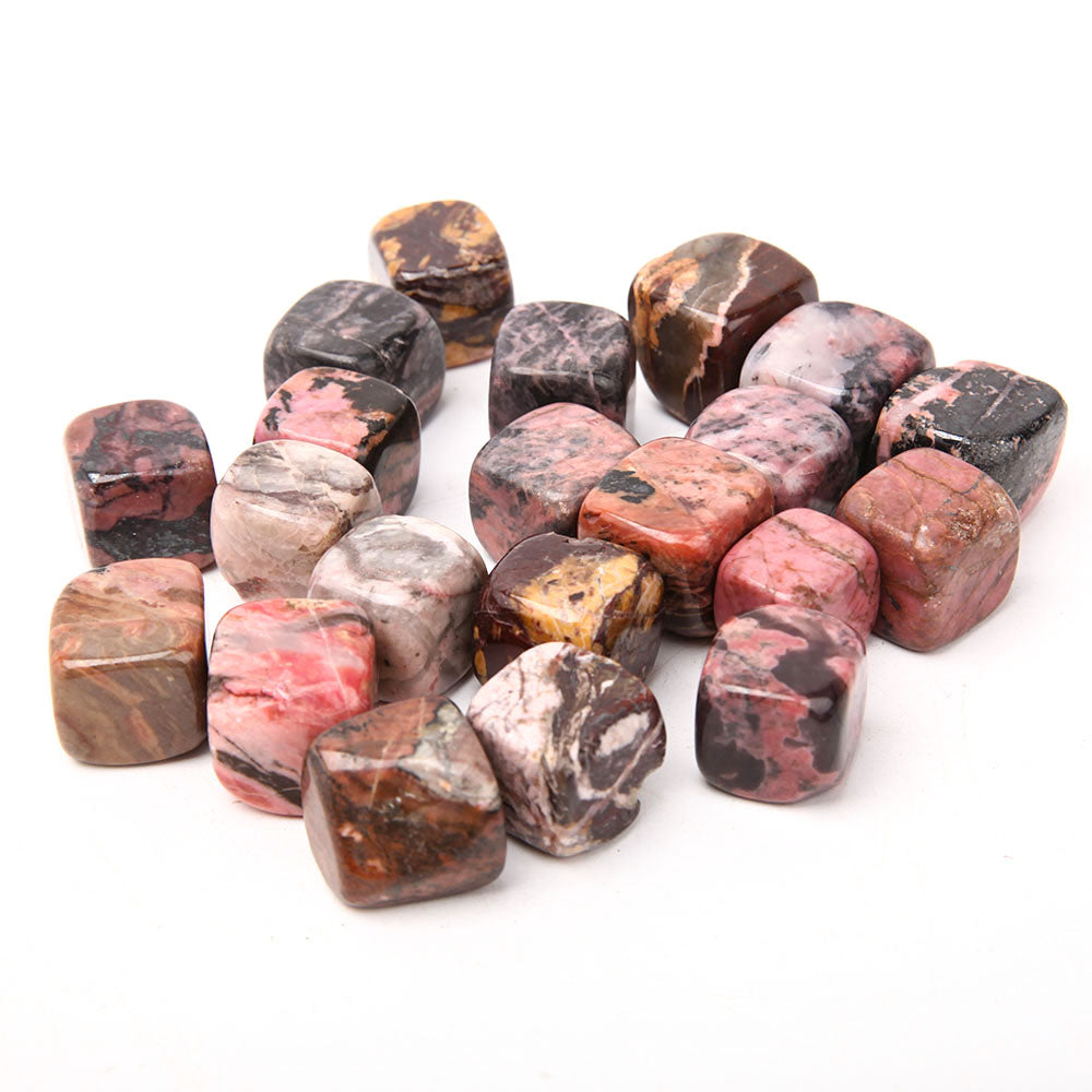 Rhodonite Crystal Cubes Bag 1.5-2cm Polished Stones