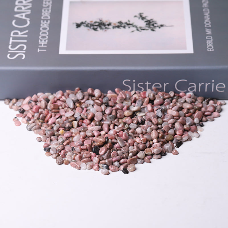 Rhodonite Tumbled Crystal Chips 5mm-7mm Healing Stones
