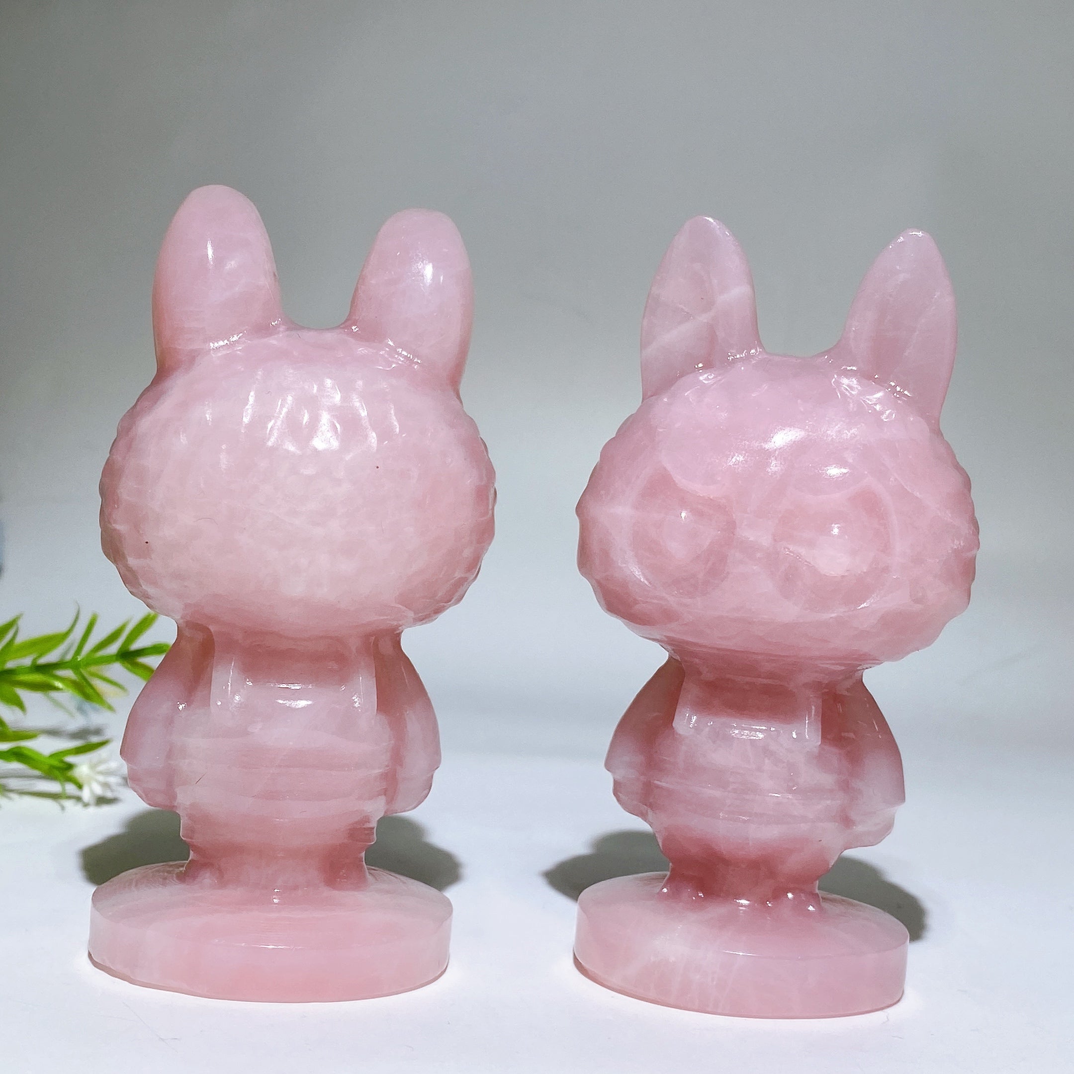 Rose Quartz 4.1in Healing Crystal Rabbit Figurine