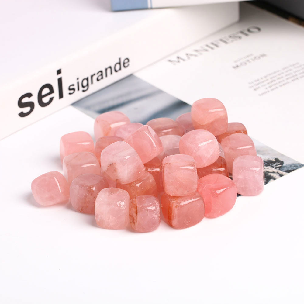 Rose Quartz Crystal Cube 0.78in Healing Energy Stone