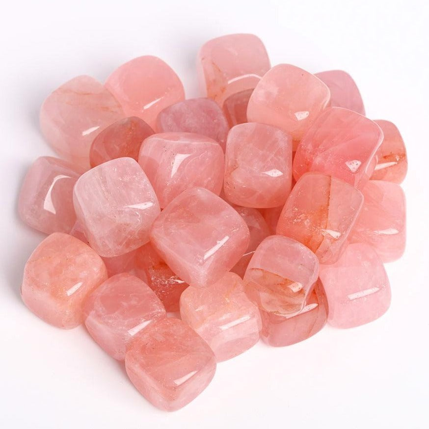 Rose Quartz Crystal Cube 0.78in Healing Energy Stone